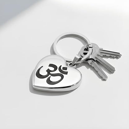 1" Stainless Steel Necklace Charms | Third Eye Vision | Peace Symbol | Finding Your Self | Yin & Yang | Moon Cat | Turtle Power | Flower of Life | | OM | Mystical Spiritual Protection, for Men & Women - style: OM Heart Silver