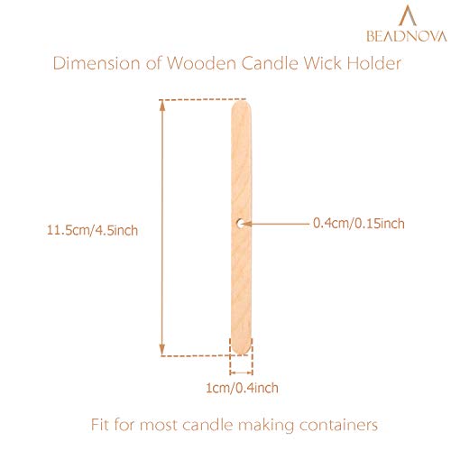 BEADNOVA Candle Wick Holders for Candle Making Wooden Wick Holder 50 pcs Centering Device Bar for DIY Making - color: 50pcs