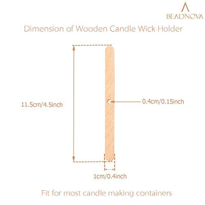 BEADNOVA Candle Wick Holders for Candle Making Wooden Wick Holder Centering Device Bar for DIY and Making (150 pcs) - color: 150pcs