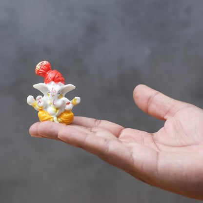 Desi Favors Small Ganesha Idol | Small Statue Hindu Lord Ganesha Figurine for Car Dashboard, Temple & Home Decor Diwali Gifts | Indian God Figurine Mandir Pooja Wedding Gift, 2.3x1.9 Inch (Pack of 4) - style: Small Ganesha Idol