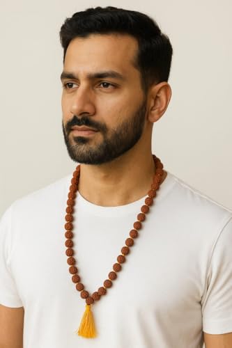 Nepali Rudraksha Mala with Certificate for Wearing and Japa Mala 8mm,(108 Beads Mala)