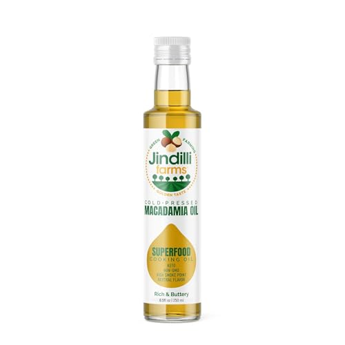 Jindilli Farms Macadamia Nut Cooking Oil, Pure Cold-Pressed, 8.5 Fl Oz - size: 8.5 Fl Oz (Pack of 1)