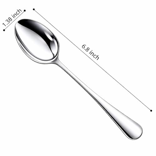 8 Pieces Heavy Duty Teaspoons Set,6.8" Tea Spoons,Stainless Steel teaspoon - size: 8