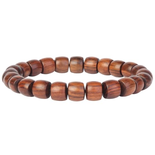 Prayer Bead bracelet Mala Beaded Bracelets for Men Women 12/15MM … - color: 8*9mm Barrel beads Black Rosewood