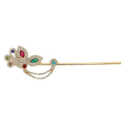 Brass Bansuri for Laddu Gopal God Idol Flute Krishna Temple Pooja -5.5" - color: Flower