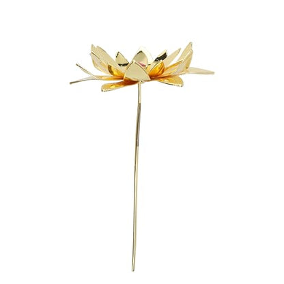 Jaswand Brass Flowers for Ganesha God Idol Statue Puja Accessory-1.5"