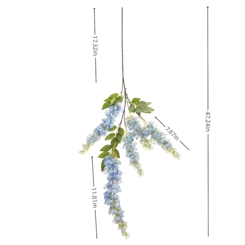 4pcs 47.2in Artificial Fake Wisteria Hanging Flower Garland Silk(blue) - color: Blue
