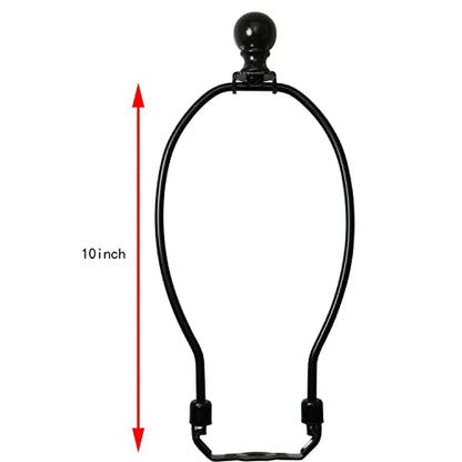 10 Inch Lamp Harp Holder with 1-1/2 Inch Lamp Finial Oil Rubbed Black Steel Ball Knob Lamp Shade Finial for Table and Floor Lamps, Black (Pack of 2) - size: 10 Inch (Pack of 2)