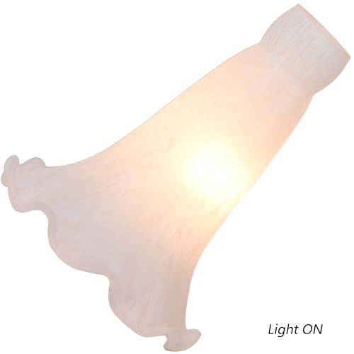 Bieye LS10S Lily Flower Blown Glass Lampshade (White, Opening I.D. 0.87" x O.D. 1") - color: White, size: Small I.D. 0.87" x O.D. 1"