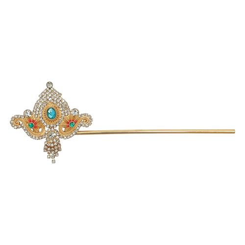 Brass Bansuri for Laddu Gopal God Idol Flute Krishna Temple Pooja -5.5" - color: Multicolour