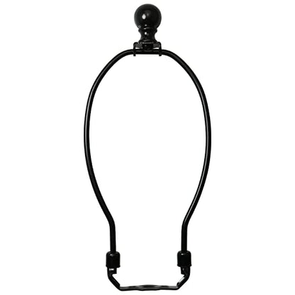 8 Inch Lamp Harp Holder with 1-1/2 Inch Lamp Finial Oil Rubbed Black Steel Ball Knob Lamp Shade Finial for Table and Floor Lamps, Black - size: 8 Inch