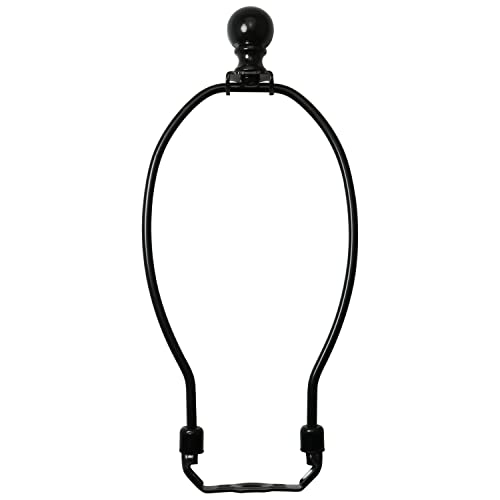 8 Inch Lamp Harp Holder with 1-1/2 Inch Lamp Finial Oil Rubbed Black Steel Ball Knob Lamp Shade Finial for Table and Floor Lamps, Black - size: 8 Inch