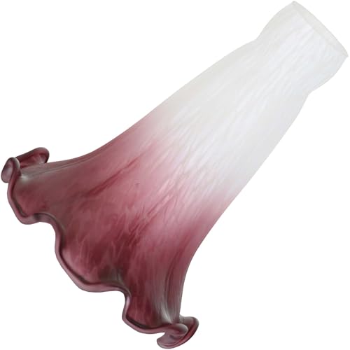 Bieye LS101S Lily Flower Blown Glass Lampshade (White Amaranth, Opening I.D. 0.87" x O.D. 1") - color: White Amaranth, size: Small I.D. 0.87" x O.D. 1"