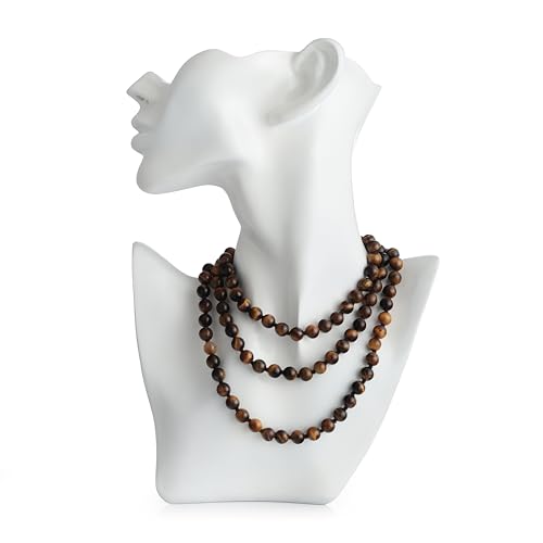 108 Bead Tiger Eye Japa Mala Necklace 8mm for Meditation & Yoga