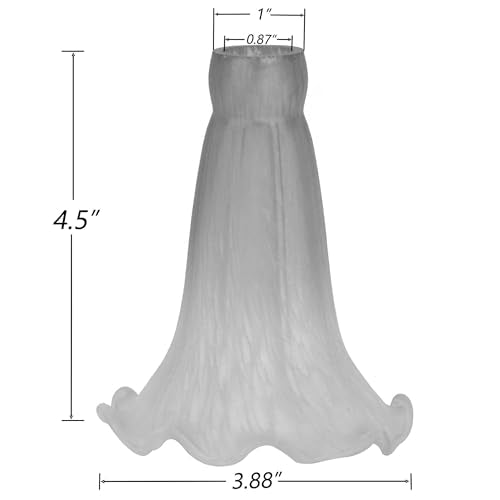 Bieye LS18S Lily Flower Blown Glass Lampshade (Yellow Brown, Opening I.D. 0.87" x O.D. 1") - color: Yellow Brown, size: Small I.D. 0.87" x O.D. 1"