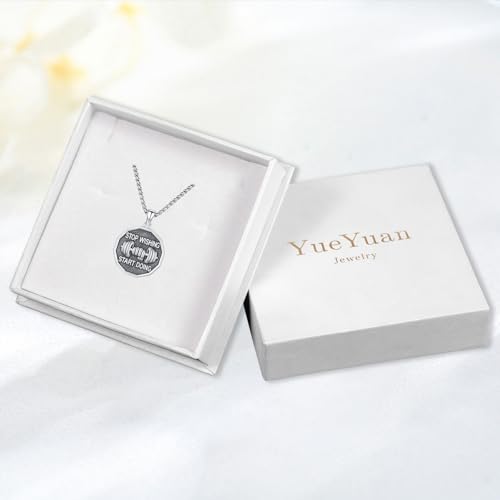Coexist Necklace 925 Sterling Silver Yin Yang/Star of David Pendant World Religions Harmony Necklace Religion Jewelry Gift for Men - style: Dumbbell