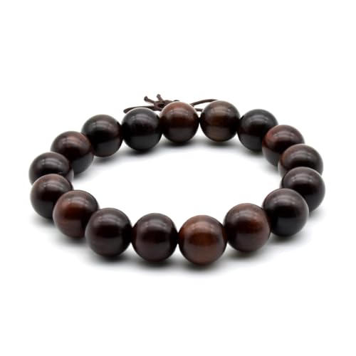 Zen Dear Unisex Natural Rosewood Prayer Beads Buddha Buddhist Prayer Meditation Mala Necklace Bracelet - style: 12mm 17 beads