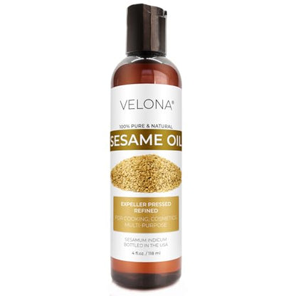 velona Sesame Seed Oil - 4 fl oz, Expeller Pressed, Refined - size: 4 Fl Oz (Pack of 1)