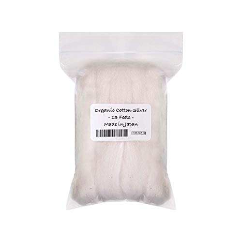 Japanese Organic Cotton Sliver 13 Feets 100% Organic Unbleached [Made in Japan] (1 Pack) - size: 13 feet (Pack of 1)