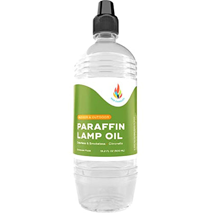 The Dreidel Company Citronella Liquid Paraffin Lamp Oil - Smokeless, Odorless, Ultra Clean Burning Fuel for Indoor and Outdoor Use (Half-Liter Bottle (500mL)) - size: Half-Liter Bottle (500mL)
