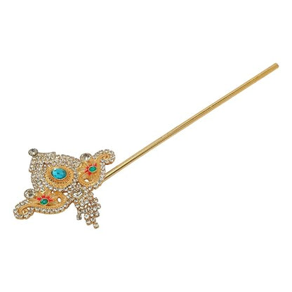Brass Bansuri for Laddu Gopal God Idol Flute Krishna Temple Pooja -5.5" - color: Multicolour