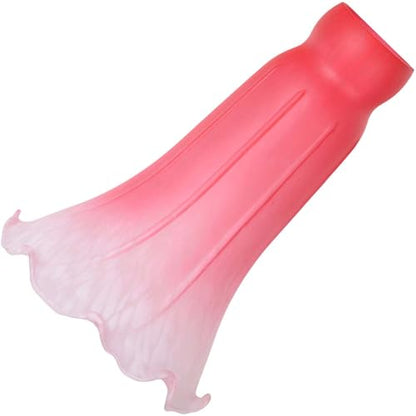 Bieye LS72 Lily Flower Blown Glass Lampshade (Red White, Opening I.D. 1.26" x O.D. 1.5") - color: Red White, size: Large I.D. 1.26" x O.D. 1.5"