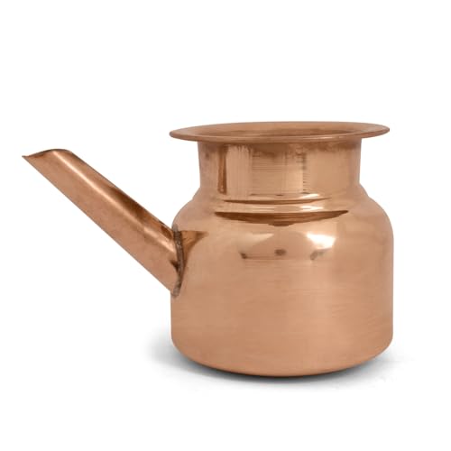 SATVIK 1Pc - Pure Copper Kalash 3 Inch – Traditional Indian Pooja Pot for Temple Use, Wedding, Housewarming & Religious Rituals – Decorative Hindu Prayer Kalash