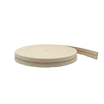 Light of Mine - 3/4" Inch 33' Foot, 100% Cotton Flat Wick for Paraffin Oil, Kerosene Based Lanterns, and Oil Lamps with Genuine Red Stitch (3/4" - 33' Roll) - size: 3/4" 33 foot - 1 Pack