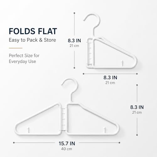 8 Pack Foldable Travel Hangers, White - color: White
