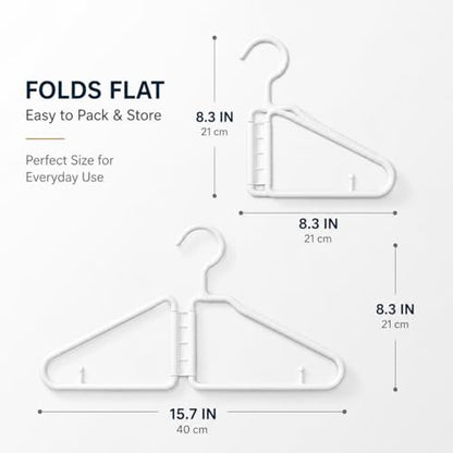 8 Pack Foldable Travel Hangers, White - color: White
