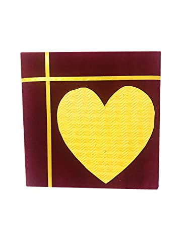 Brass thali Set 5 pcs Pooja Brass bhog thali Set Embossed Laxmi Ganesha shubh labh Plate Puja Aarti thali Home Mandir Temple Accessory Spiritual Gifts karwa chauth Heart Red Velvet Box - 8.5 inch