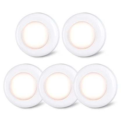 STAR-SPANGLED 2.8” LED Puck Lights Under Cabinet AAA Battery, 5 Pack Warm - color: Warm White