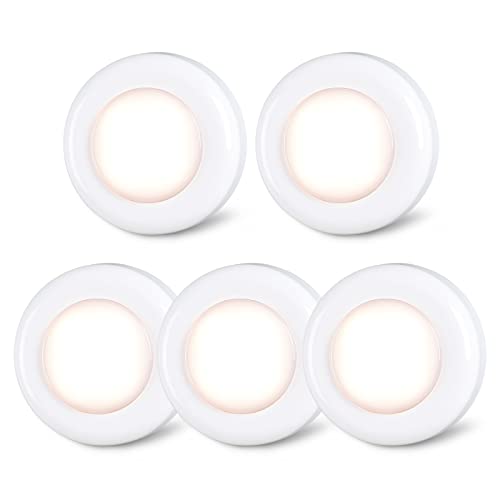 STAR-SPANGLED 2.8” LED Puck Lights Under Cabinet AAA Battery, 5 Pack Warm - color: Warm White