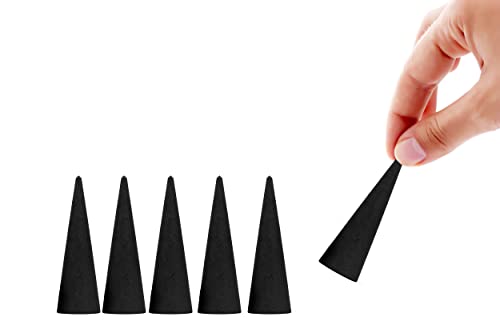 100 Unscented Charcoal Incense Cones 2" TOPFLOW - 100% Natural Blanks - Great for DIY Aromatherapy Incense Making, Burner and Holder