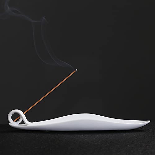 9" Length Incense Stick Holder with 3 Holes, White Porcelain Incense Tray Ash Cather for Spa, Meditation Room, Yoga, Home, Office (White) - color: White