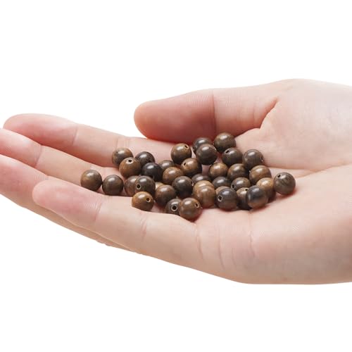200pcs 10mm Natural Sandalwood Round Mala Beads for Jewelry Making - color: African Sandalwood (200 pcs), size: 10mm Diameter