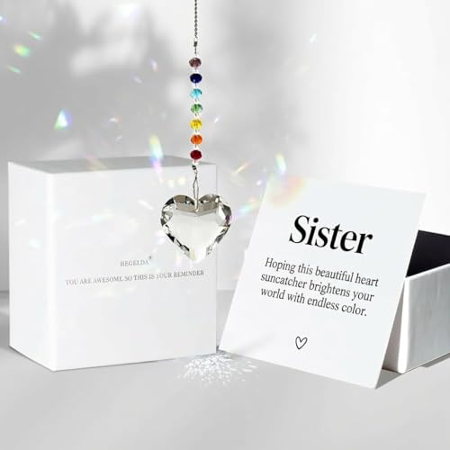 Hegelda Sister Birthday Gifts Crystal Suncatcher Christmas Ornaments - color: Sister