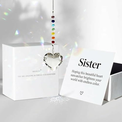 Hegelda Sister Birthday Gifts Crystal Suncatcher Christmas Ornaments - color: Sister