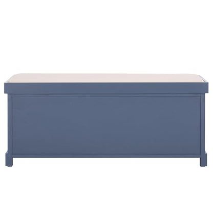 SAFAVIEH Furniture - Lonan Storage Bench - Blue - Solid Wood - Farmhouse Lift-Top Design - Ideal for Entryway, Living Room, Hallway, 18" Seat Height (AMH5733H) - color: Blue