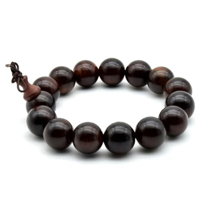 Zen Dear Unisex Natural Rosewood Prayer Beads Buddha Buddhist Prayer Meditation Mala Necklace Bracelet - style: 15mm 15 beads