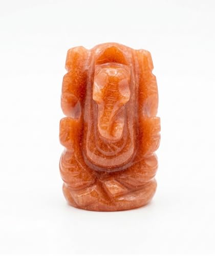 Natural Red Aventurine Ganesh Tiny Ganesh Statue Ganesh for Gift Beautiful Handcrafted Ganesh Idol Pocket Ganesh Statue Sculpture - color: Red Aventurine Ganesh