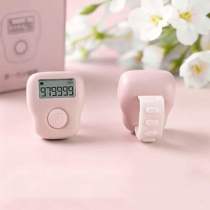 Rechargeable Silent Finger Counter 6 Channels Digital Tasbih Tally Clicker with LED for Prayer Knitting Sports Gift - color: Pink