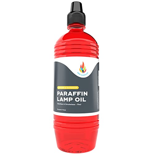The Dreidel Company Liquid Paraffin Lamp Oil - Half-Liter (500mL) - Smokeless, Odorless, Ultra Clean Burning Fuel for Indoor and Outdoor Use (Red) - color: Red