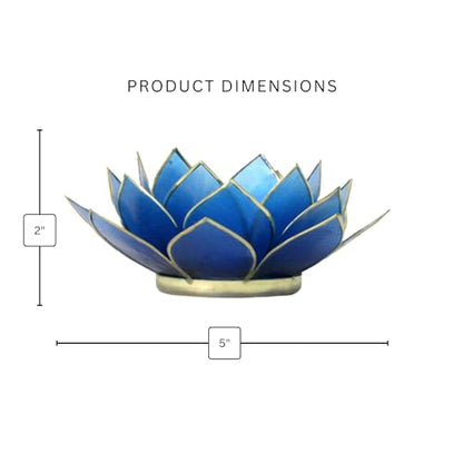 Om Gallery Gemstone Lotus Tea Light Holder, Candle Styling, Saphire - color: Sapphire, size: Regular