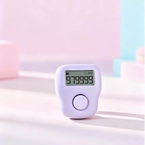 Rechargeable Silent Finger Counter 6 Channels Digital Tasbih Tally Clicker with LED for Prayer Knitting Sports Gift - color: Purple