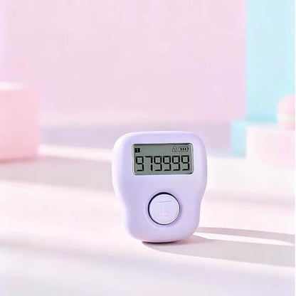 Rechargeable Silent Finger Counter 6 Channels Digital Tasbih Tally Clicker with LED for Prayer Knitting Sports Gift - color: Purple