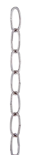 B&P Lamp® Steel Decorative Chain W/Nickel Finish, 3 Ft. Length - color: Nickel Plated Finish