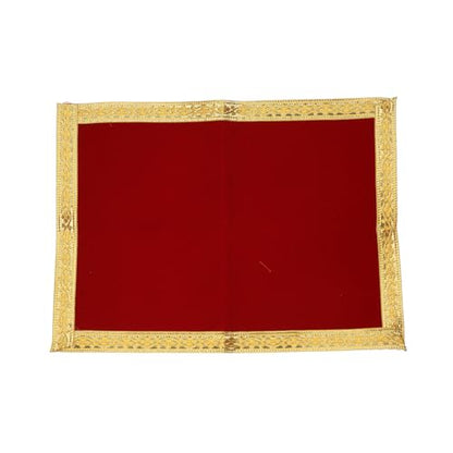 Set of 5 Mat Aasan Pooja Cloth God Idol Puja Temple Altar Cloth (7"X10") - color: Red, Green, Yellow, Blue and Marron