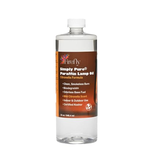 Firefly - Premium Paraffin Lamp Oil 32 oz - Smokeless Indoor Fuel - color: Citronella Oil Formula, size: 32 Ounces