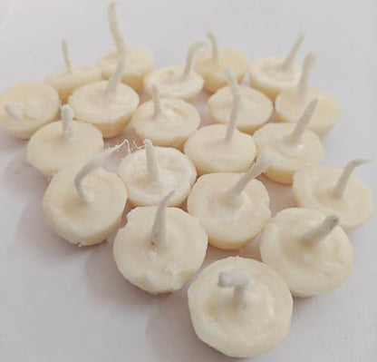 Cow Ghee Diya Batti Cotton Wicks | Wax Free | Cow Ghee Diya | Puja Item | Long-Lasting & Aromatic Diya | Temple Church Gurudwara | Clean-Burning Time Around 30 mins (Pack f 10) - size: Ghee Wicks Pack of 10